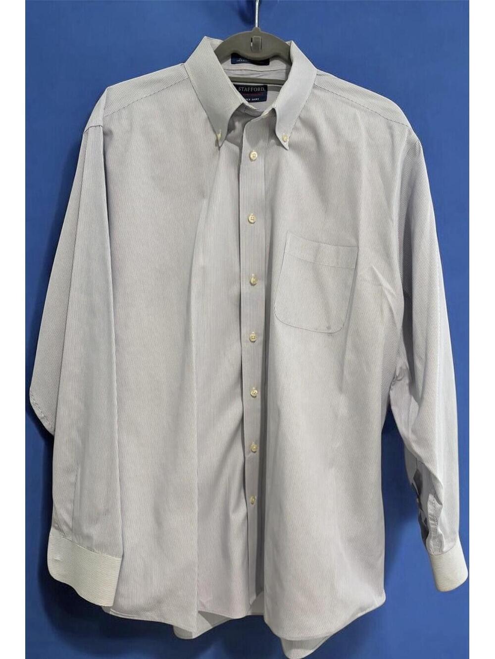 Stafford Performance Men’s Shirt 17 1/2 36/37  The Super Shirt Button Up
